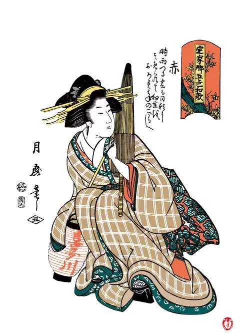 Japanese Ukiyo-e Illustration Material