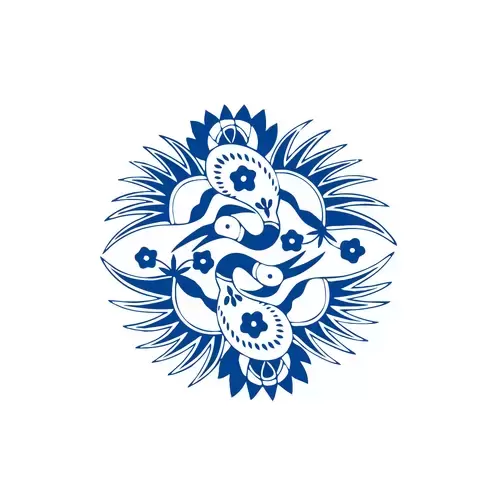 Blue And White Porcelain Pattern Illustration Material