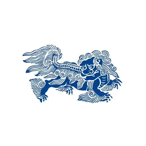 Blue And White Porcelain Pattern,麒麟 Illustration Material