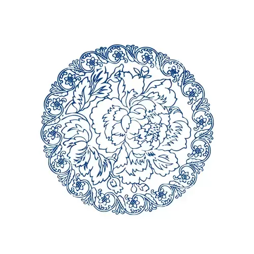 Blue And White Porcelain Pattern Illustration Material