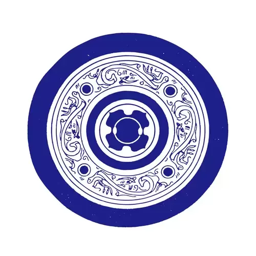 Blue and White Pottery Pattern Illustration Material