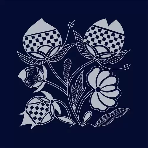 Batik patterns,Flower Illustration Material