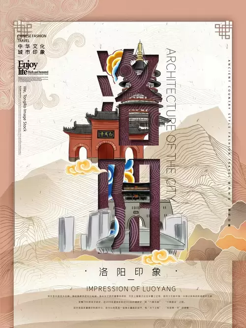 City Poster,Luoyang Illustration Material