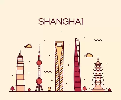 Global City,Shanghai Illustration Material