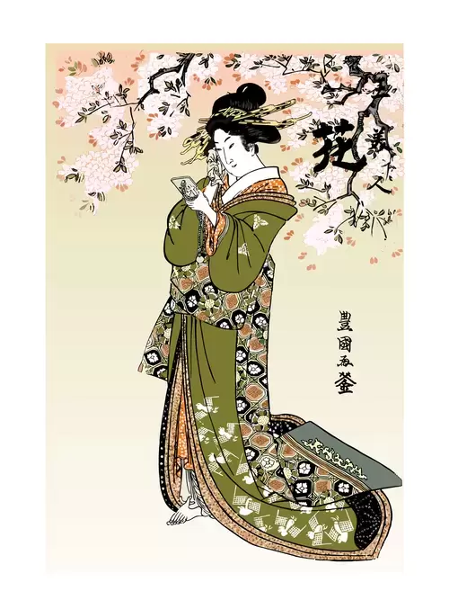 Japanese Ukiyo-e Illustration Material