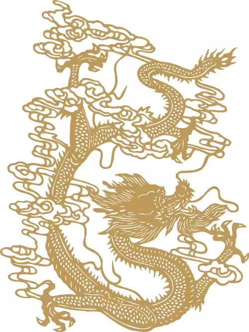 Pattern Dragon and Phoenix Illustration Material