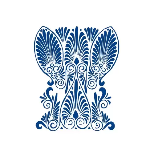 Blue And White Porcelain Pattern Illustration Material