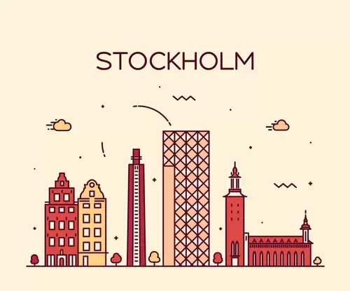 Global City,Stockholm Illustration Material
