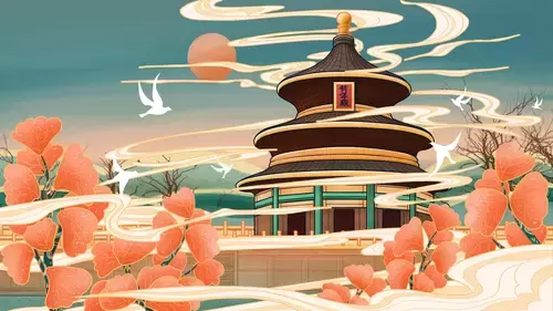 China Monuments,Temple of Heaven Illustration Material