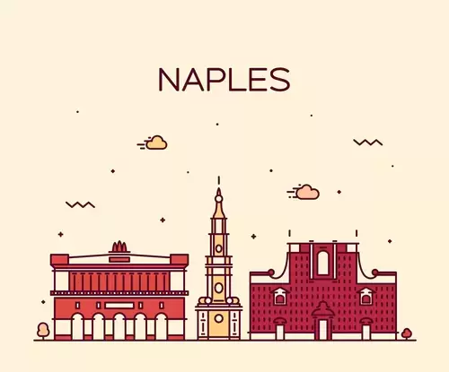 Global City,Naples Illustration Material