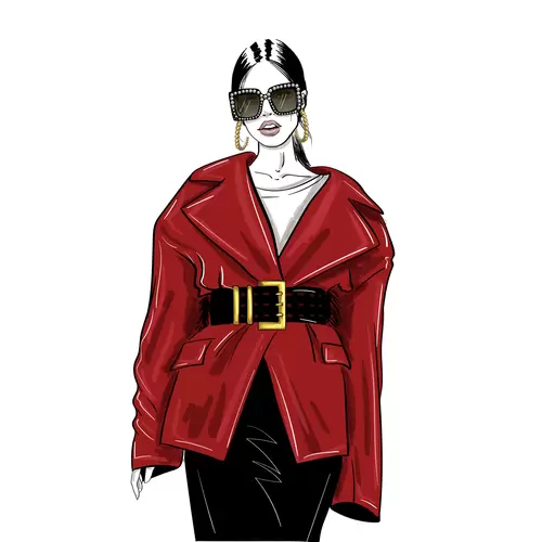 Fashion Woman Illustration Material