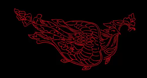 Dragon and Phoenix Pattern Illustration Material