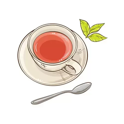 Tea Set Icon,tea cup with red tea Illustration Material