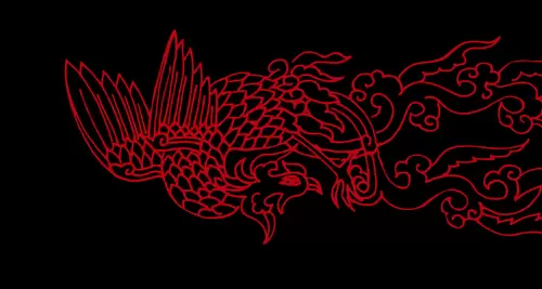 Dragon and Phoenix Pattern Illustration Material