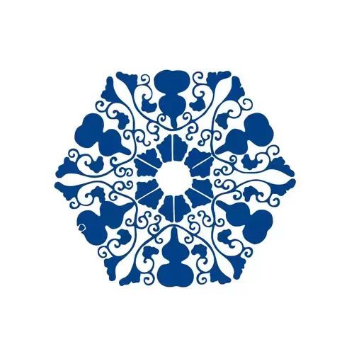 Blue And White Porcelain Pattern Illustration Material