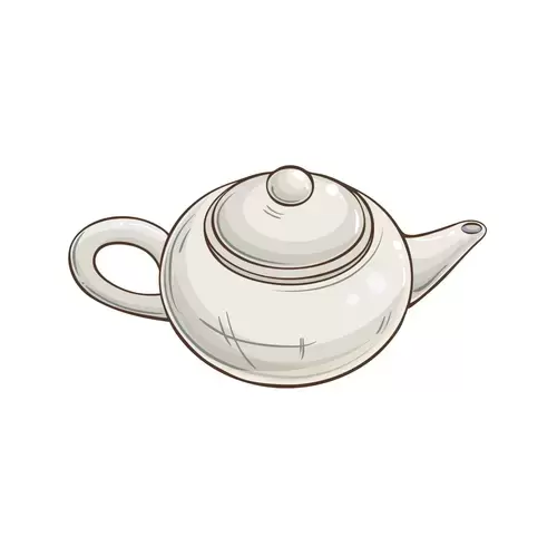 Tea Set Icon,white teapot Illustration Material