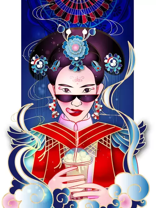 Girl in hanfu Illustration Material