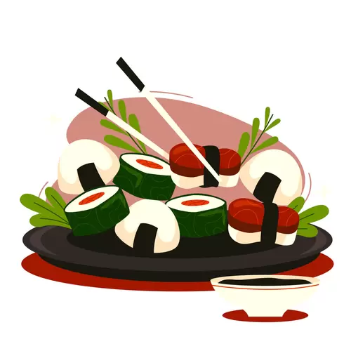 Local cuisine,Sushi Illustration Material