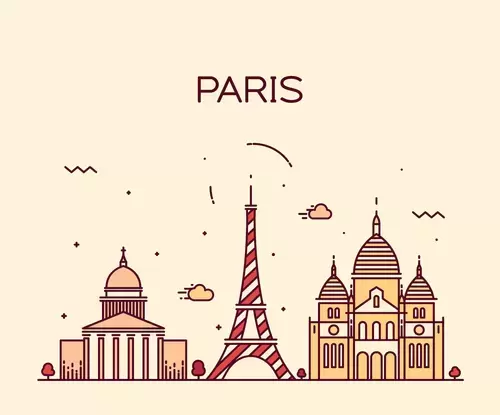 Global City,Paris Illustration Material