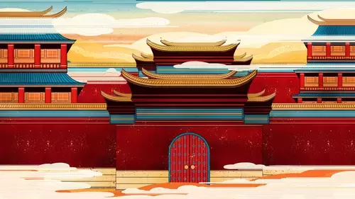China Monuments,the Forbidden City Illustration Material