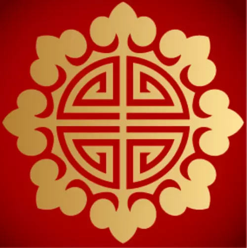 Chinese character pattern Illustration Material