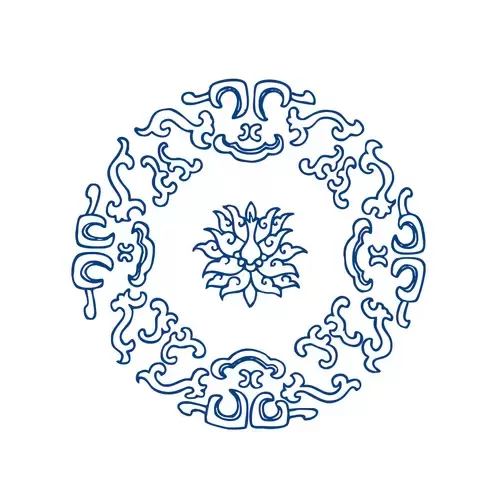 Blue And White Porcelain Pattern Illustration Material