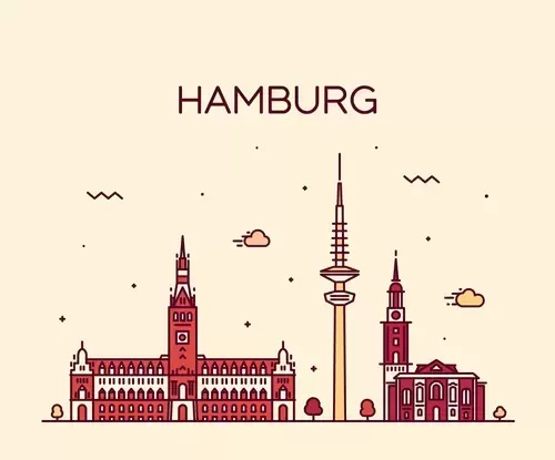 Global City,Hamburg Illustration Material