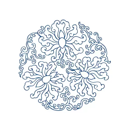 Blue And White Porcelain Pattern Illustration Material