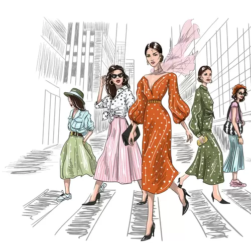 Fashion Woman Illustration Material