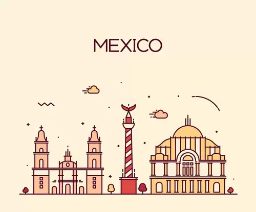 Global City,Mexico Illustration Material