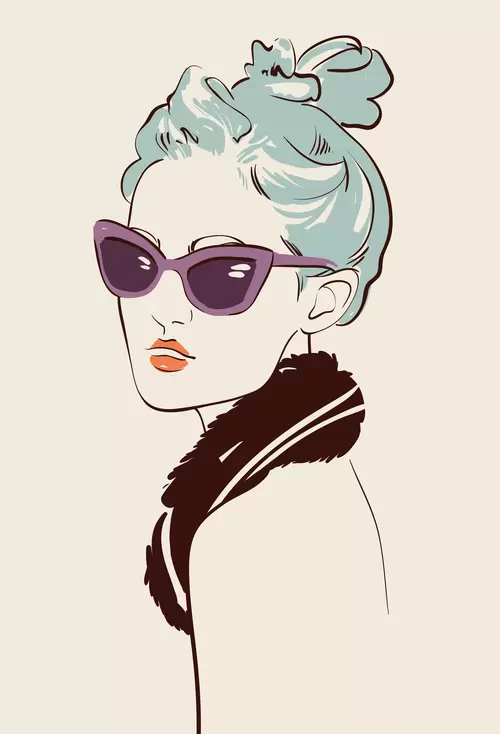 Fashion Woman,Cartoon Avatar Illustration Material