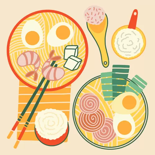 Japanese food Illustration Material