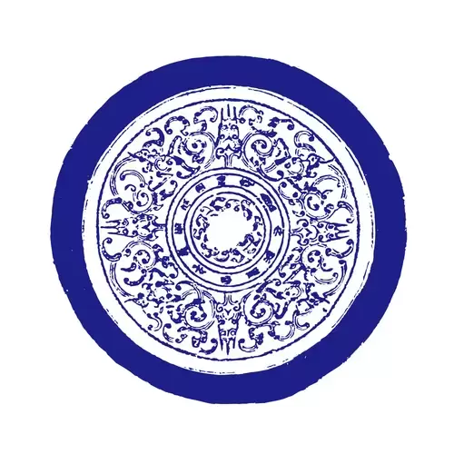 Blue and White Pottery Pattern Illustration Material