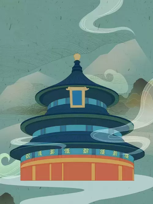 Temple of Heaven,Beijing Illustration Material