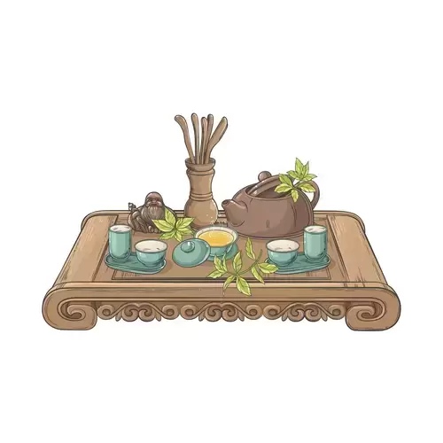 Tea Set Icon,Tea table Illustration Material