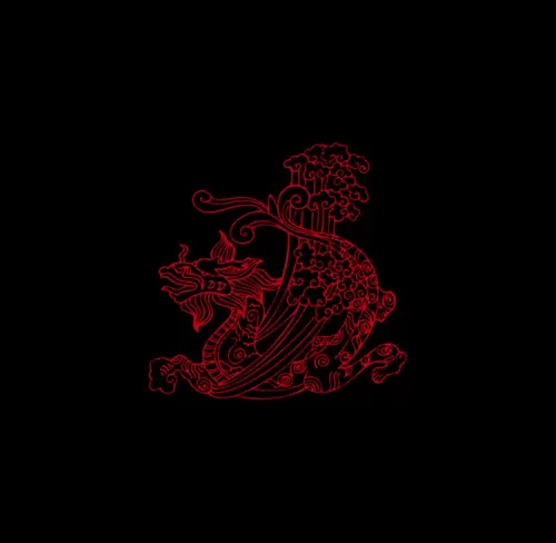 Dragon and Phoenix Pattern Illustration Material
