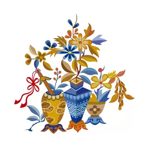 Chinese ancient embroidery pattern Illustration Material