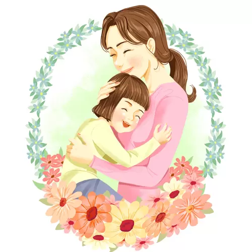 Parent-child Family Illustration Material