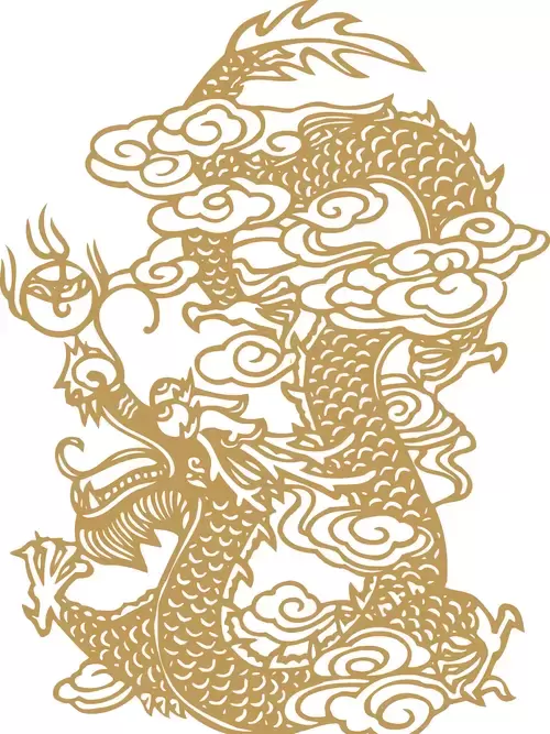 Pattern Dragon and Phoenix Illustration Material