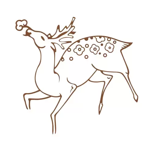 Ancient Auspicious Animals Pattern,Deer Illustration Material