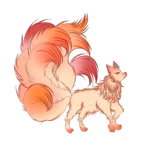 Legendary Animal,nine-tailed fox Illustration Material