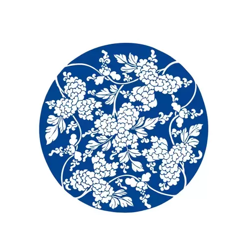 Blue And White Porcelain Pattern Illustration Material