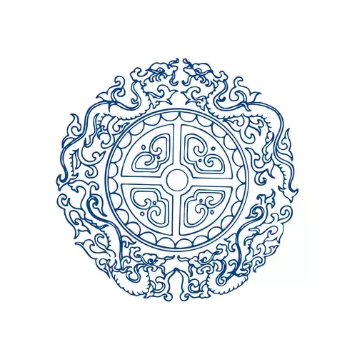 Blue And White Porcelain Pattern Illustration Material