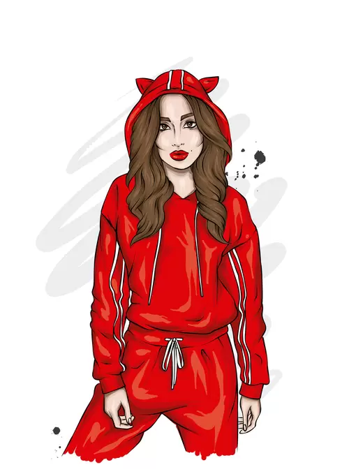 European and American fashionable women Illustration Material