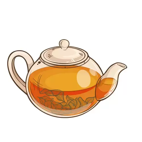 Tea Set Icon,glass teapot Illustration Material