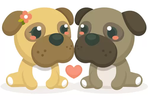 Animal couple Illustration Material