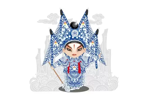 Peking Opera Masks Illustration Material