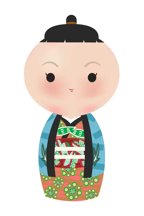 Japanese kimono doll,Man Illustration Material