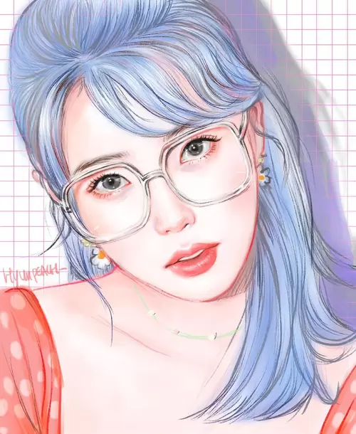 Beautiful Girl,Glasses Illustration Material