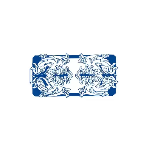 Blue And White Porcelain Pattern Illustration Material